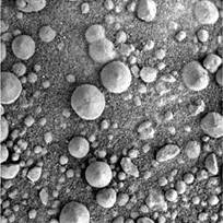 Фрагмент поверхности Марса, переданный аппаратом «Спирит». Изображение очень похоже на увеличенное скопление нанобактерий в человеческом организме.